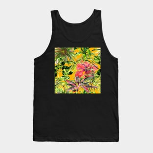 Watercolor tropical leaves and plants Tank Top